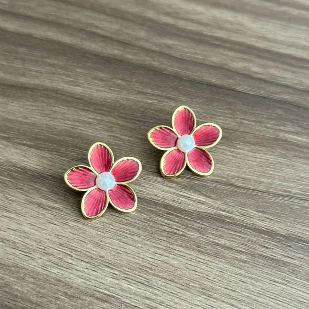 Red Flower Earrings Q981